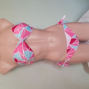 Plunge Bandeau geometric bikini